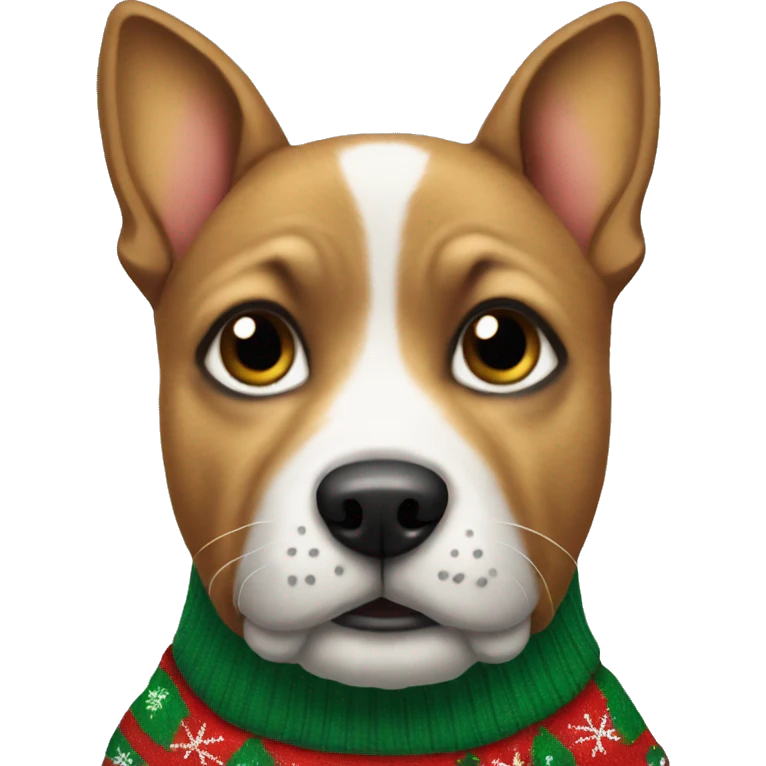 dog wearing an ugly christmas sweater  emoji