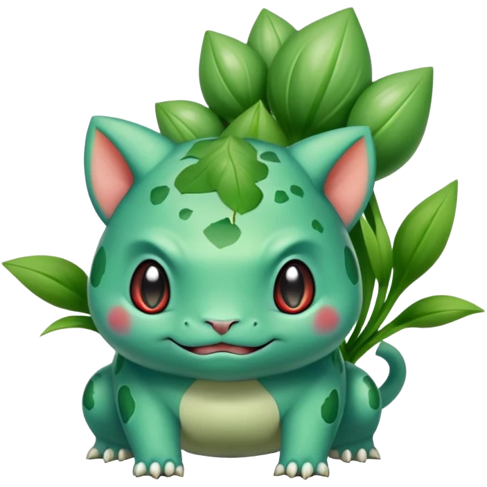 Bulbasaur with a green chive-bulb on back emoji
