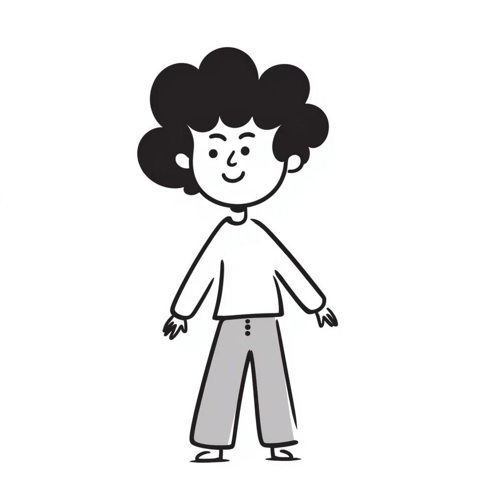 simple doodle of a person with a smile emoji