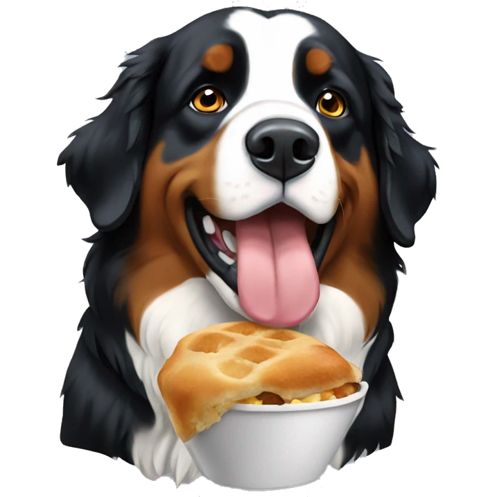 Bernese eating  emoji