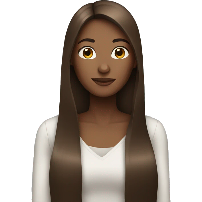 woman, long brown straight hair emoji