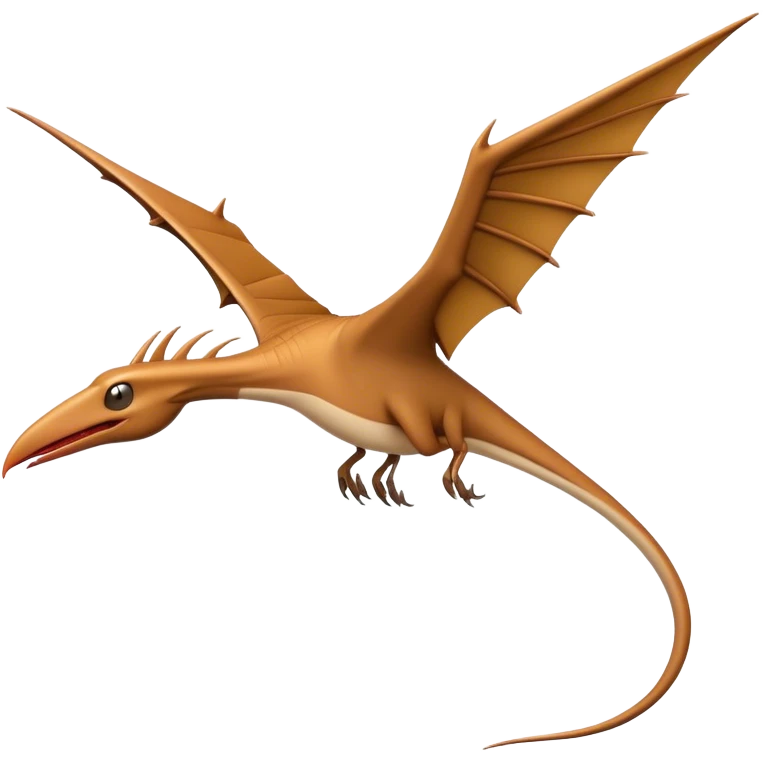 Cinematic Noble Pterodactyl Portrait Emoji, Poised and soaring, with a slender, aerodynamic body, expansive leathery wings outstretched, a long pointed beak, and keen, piercing eyes that exude aerial grace, Simplified yet sharply defined features, highly detailed, glowing with a soft, ethereal radiance, high shine, intelligent and commanding, stylized with an air of prehistoric flight mastery, focused and graceful, soft glowing outline, capturing the essence of a watchful and confident Pterodactyl that appears ready to glide out of the screen with effortless majesty! emoji