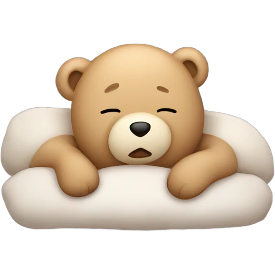 Cute teddy bear sleeping emoji