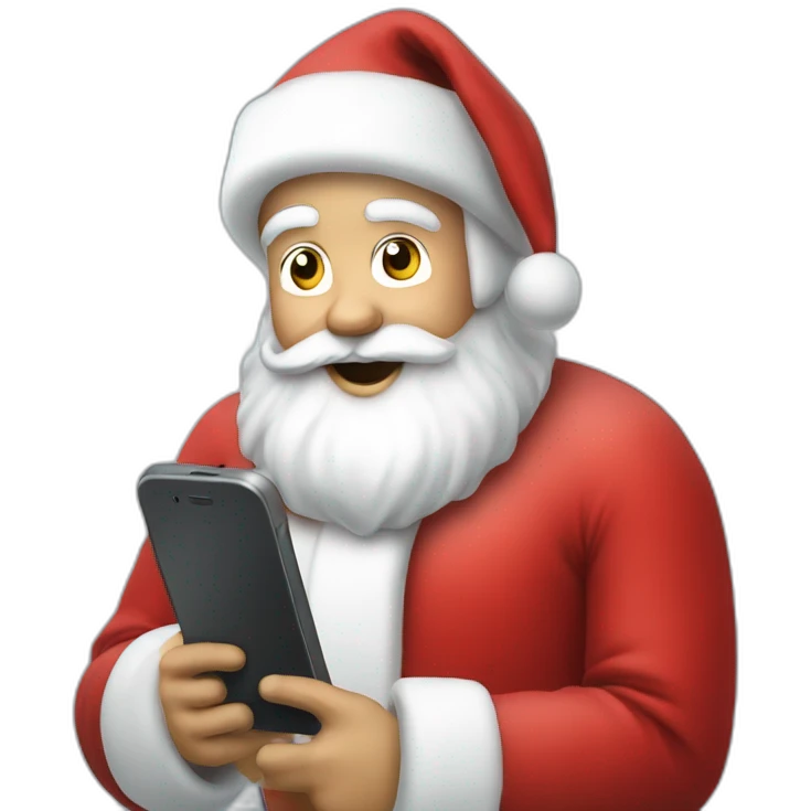 Santa Claus with celular  emoji