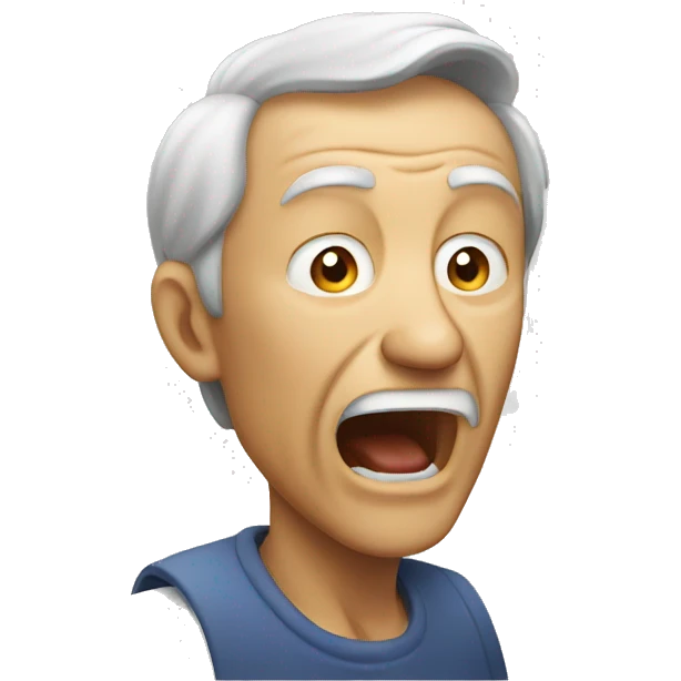 old man yells at apple emoji