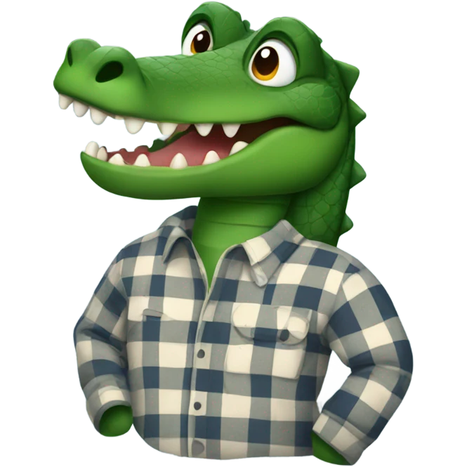alligator wearing flannel emoji