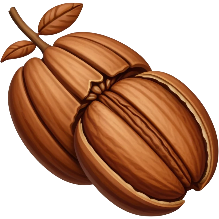 One pilled pecan nut emoji