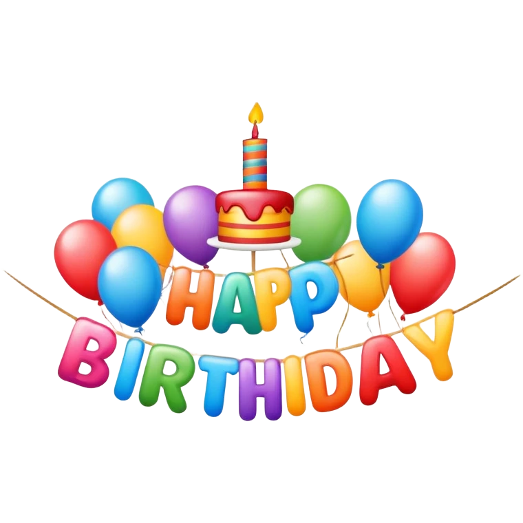 happy birthday banner  emoji