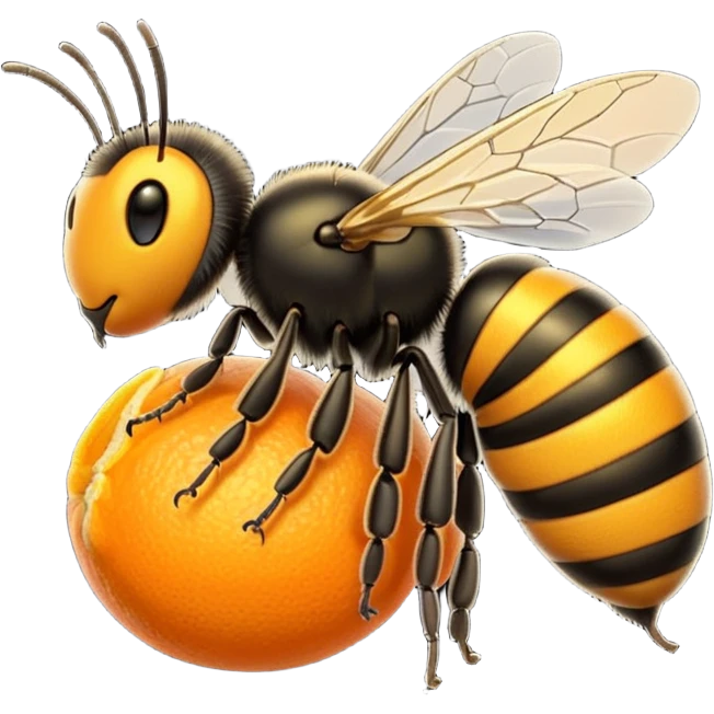 Lebah dadanya warna orange dan ekornya warna hitam  emoji