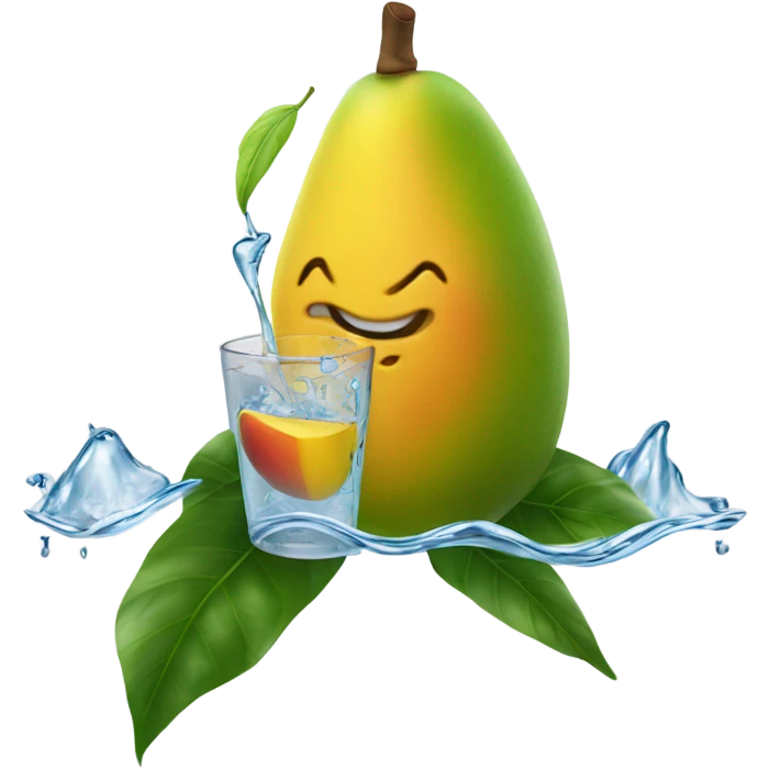 A mango on his winter arc drinking still water  emoji