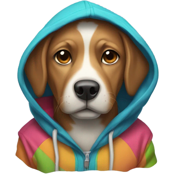 Dog wearing a hoodie emoji