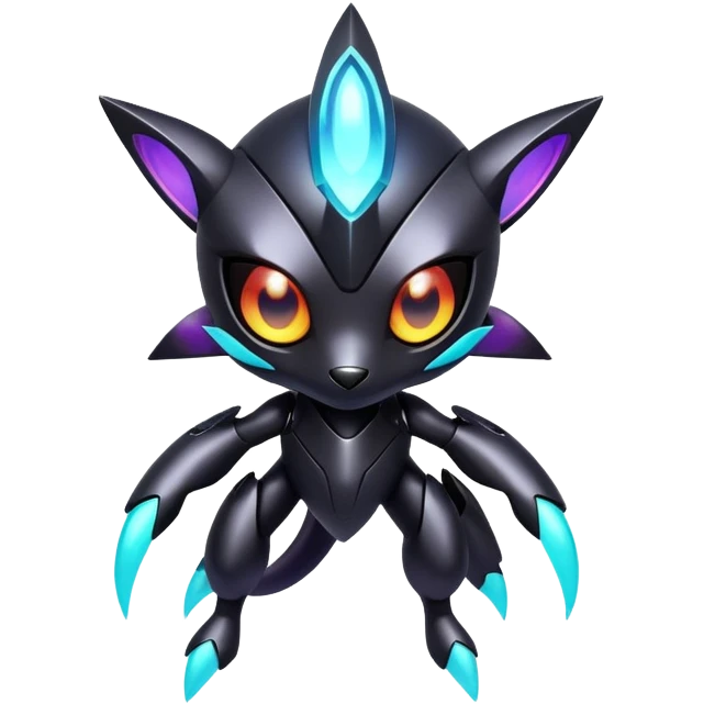 Futuristic Iridescent black dark fakemon emoji