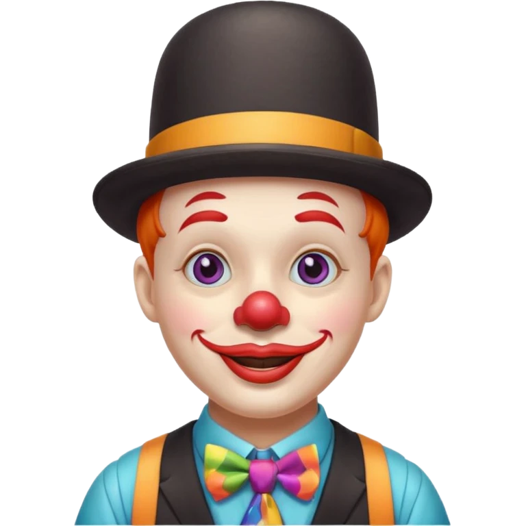 Clown in bowler hat & tie emoji