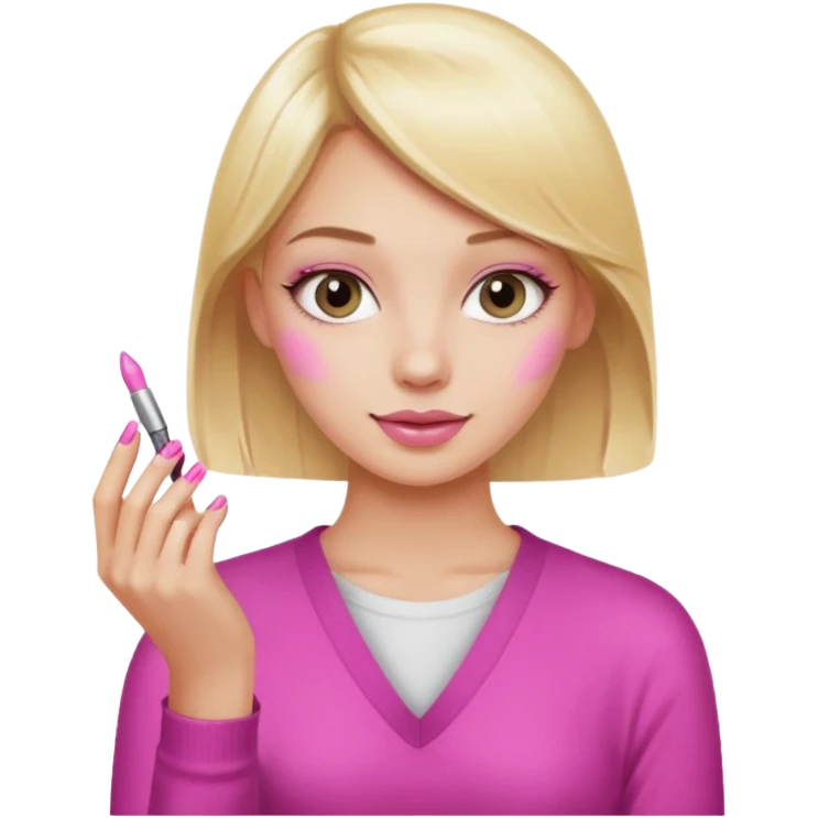 Blondie girl making nails emoji