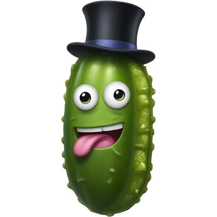 pickle with mega muscles wearing a top hat  emoji