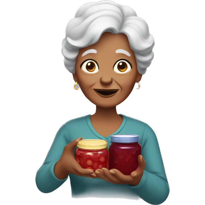 Grandmother with jam in hands emoji