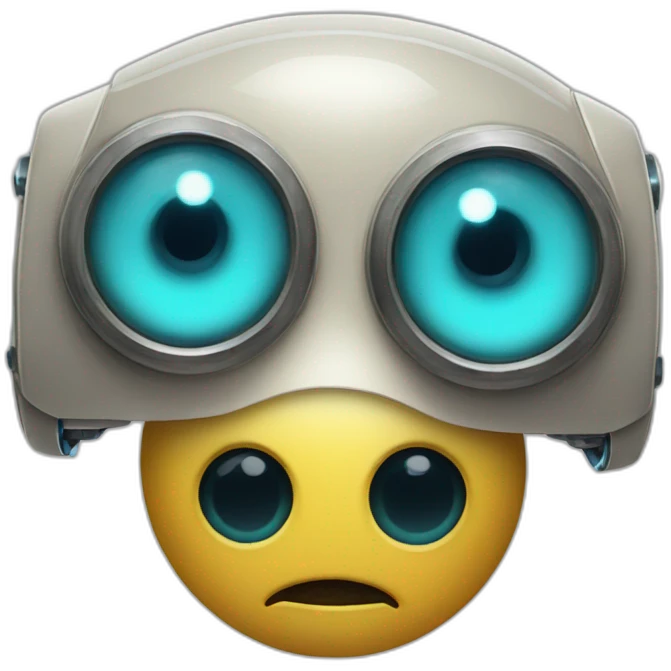 3-eyed kind and caring robot emoji