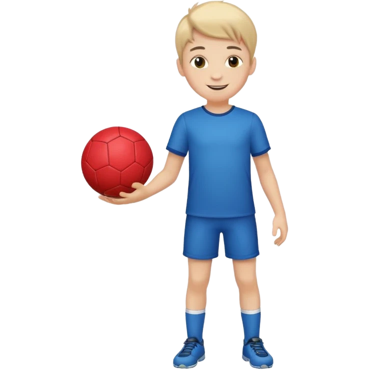 Boy with a ball in his hand full body emoji