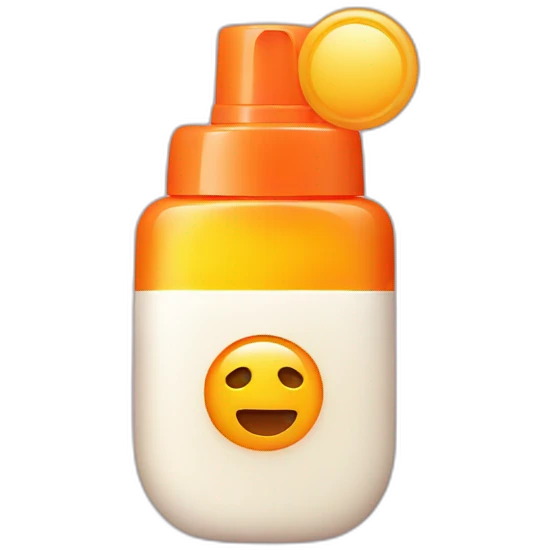 Sunscreen with a sunburn  emoji