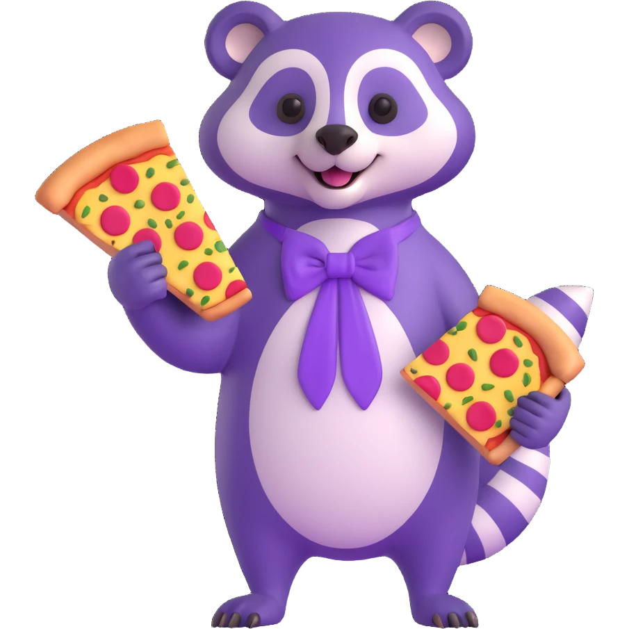 Purple Badger with pizza  emoji
