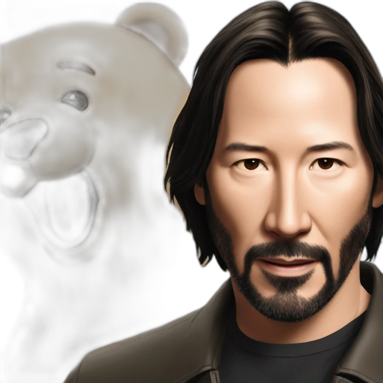 Keanu Reeves with a bear emoji