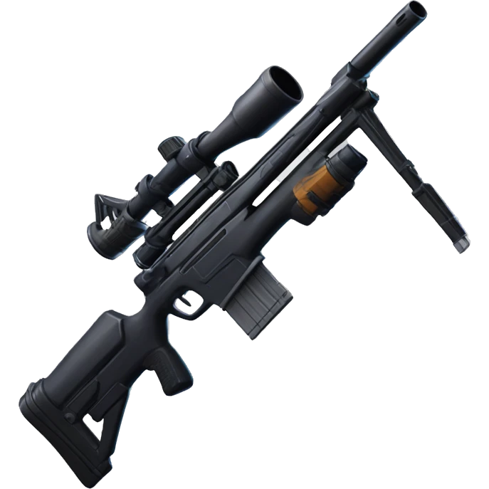 Omega Fortnite skin using sniper rifle with the headshot hit marker emoji