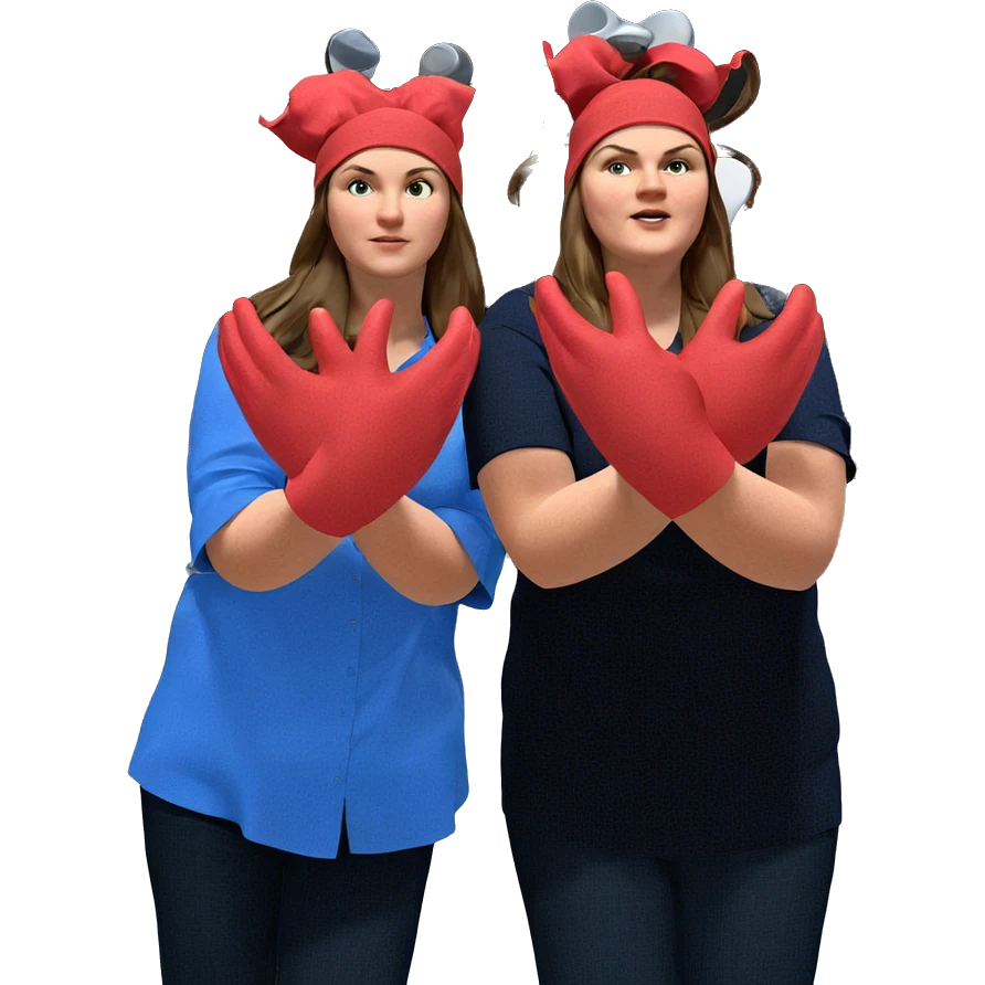 brown haired person in blue emoji