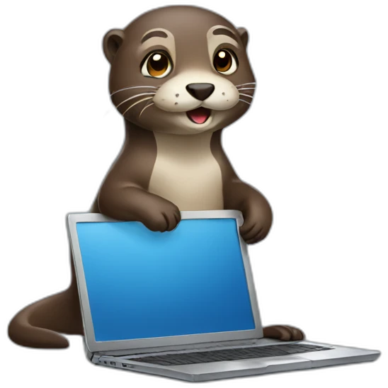 Working laptop otter emoji