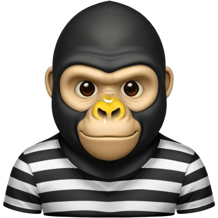 Gorilla in a robber outfit  emoji