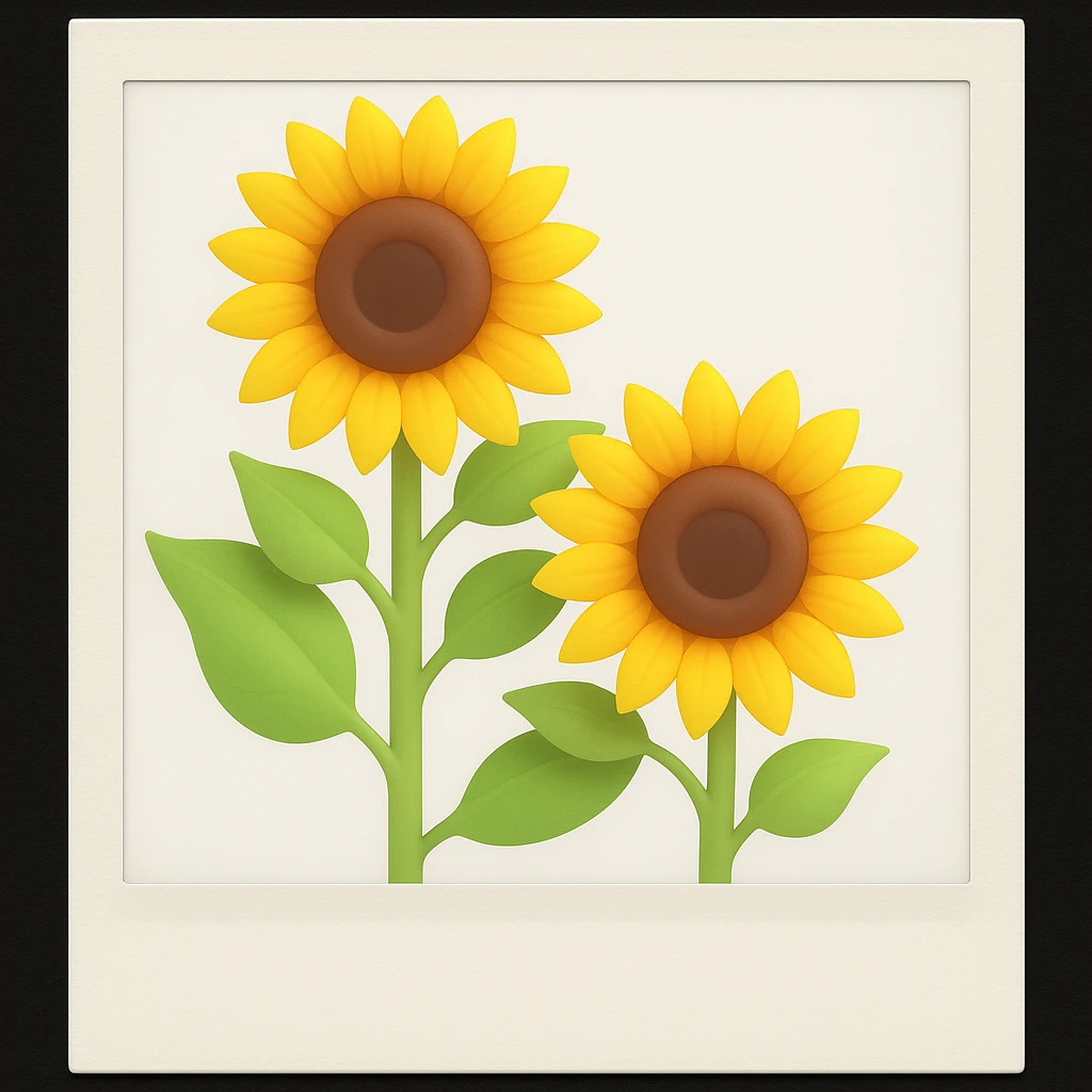 Add a polaroid frame to the image, keeping the same colors and style. emoji