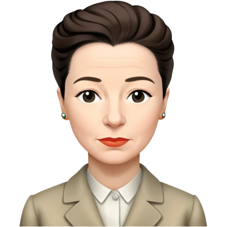 portrait of Simone de Beauvoir looking to the side, neutral background emoji