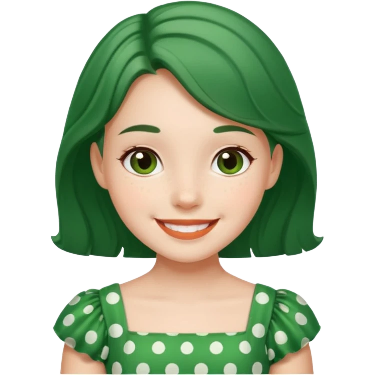 polka dots girl green emoji