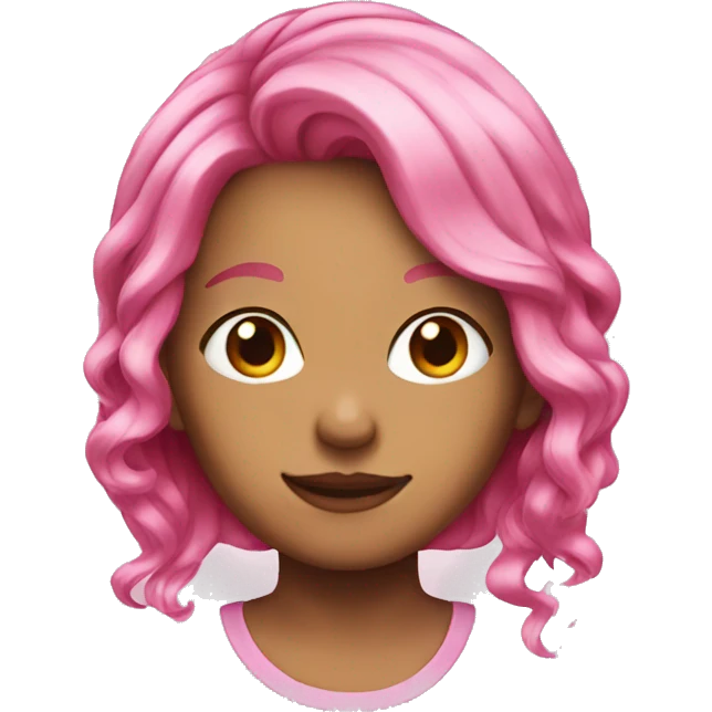 Pink hair  emoji