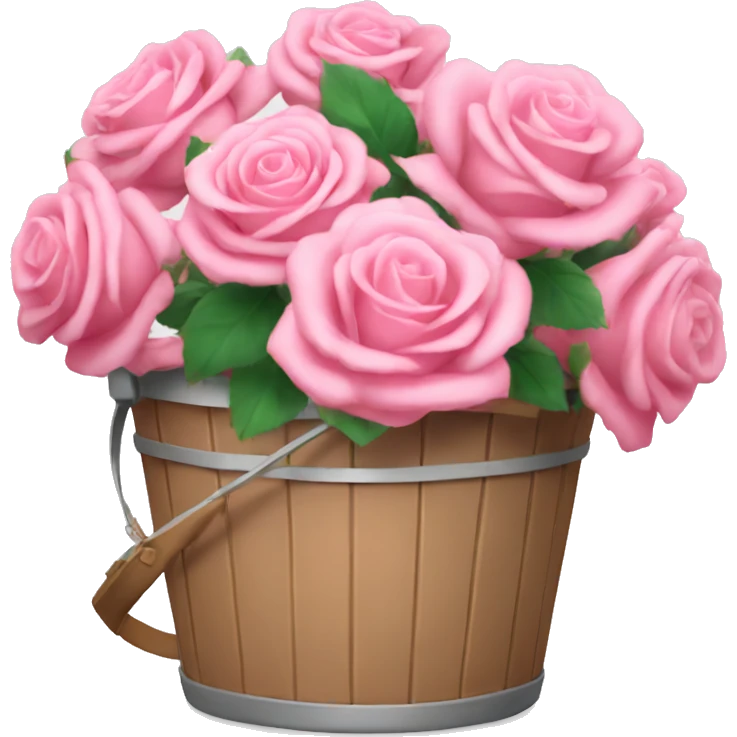 Pink roses bucket  emoji
