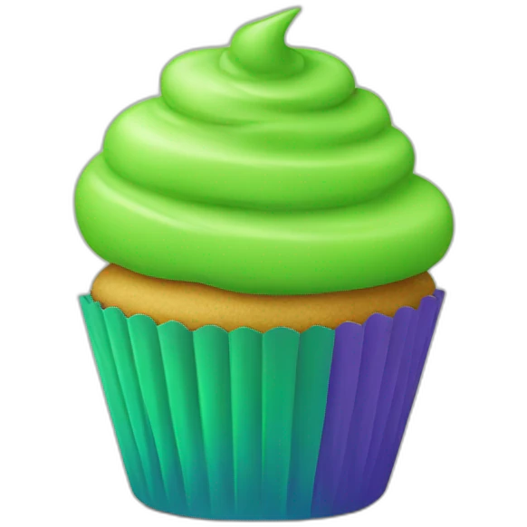 Happy bright green cupcake emoji