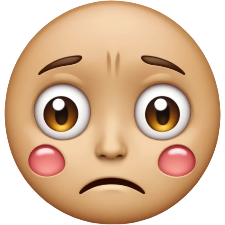 Round emoji with big eyes crying and looking sad and hurt emoji