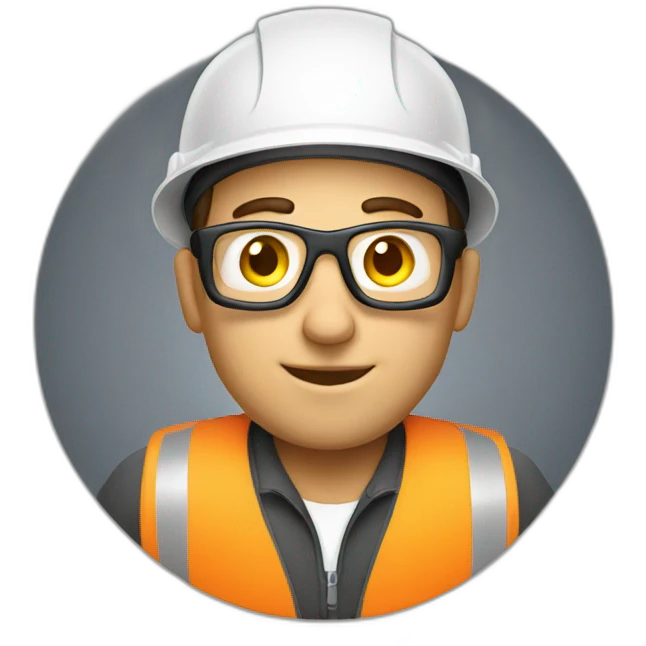 An contractor with his macbook emoji