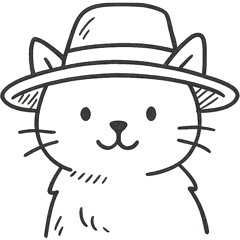 cat wearing a hat emoji