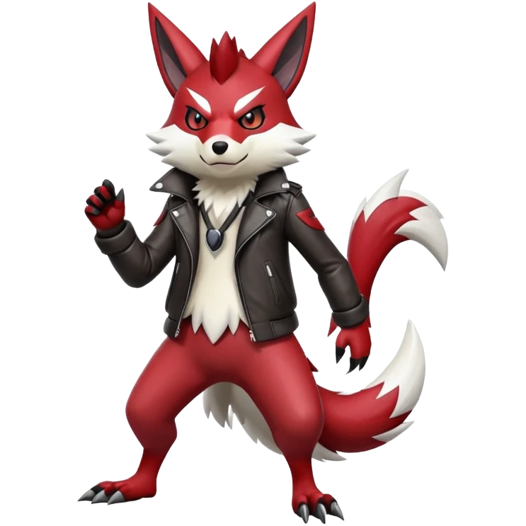 Shiny Red Anthro furry Zangoose-Obstagoon-Hybrid (full body) emoji