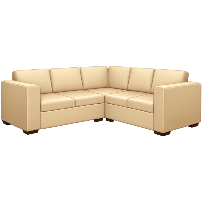 L-shaped modular beige sofa  emoji