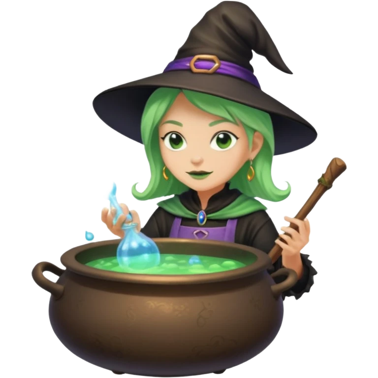 green witch cooking potion emoji