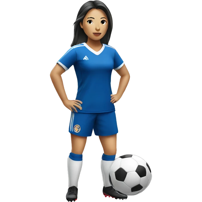 Asian American female soccer player emoji