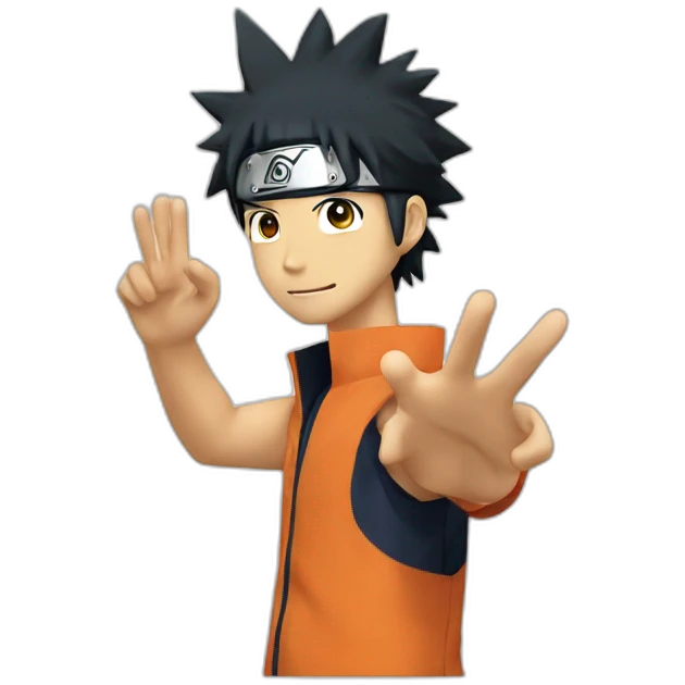 Naruto raising his hand emoji