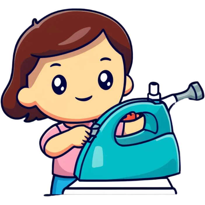 girl lifting a clothes iron emoji