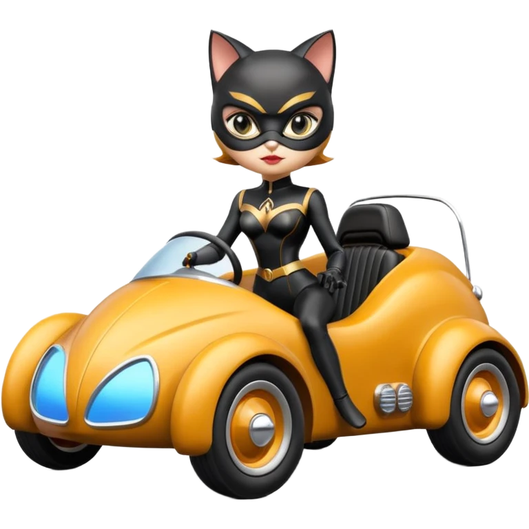 Hot rod Cat Woman’s retro futuristic Catmobile twin seat rc car  emoji