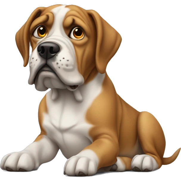 Hound dog sitting on top of a bulldog  emoji