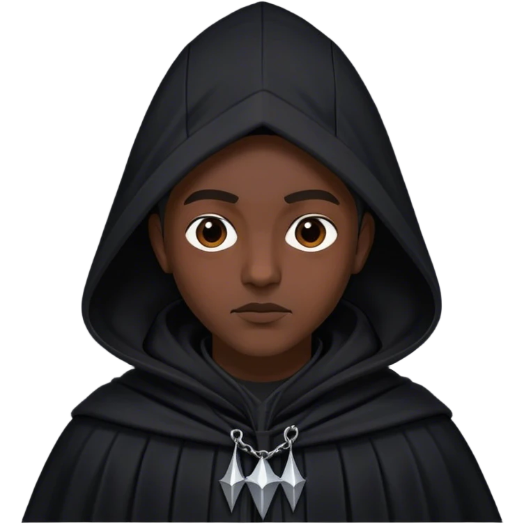 Pointy black hood, black cloak emoji