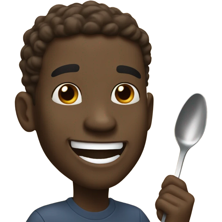 Black guy eating peanut butter emoji