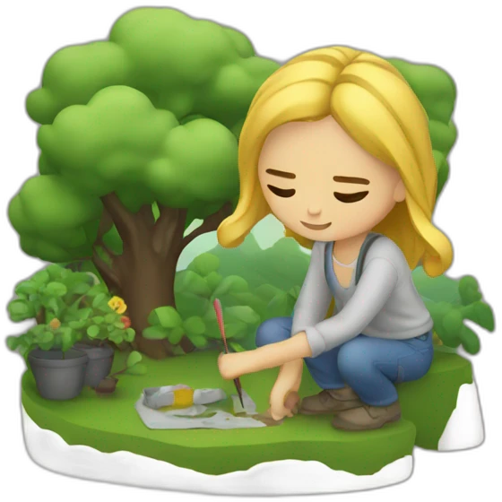 artist making a scenery emoji