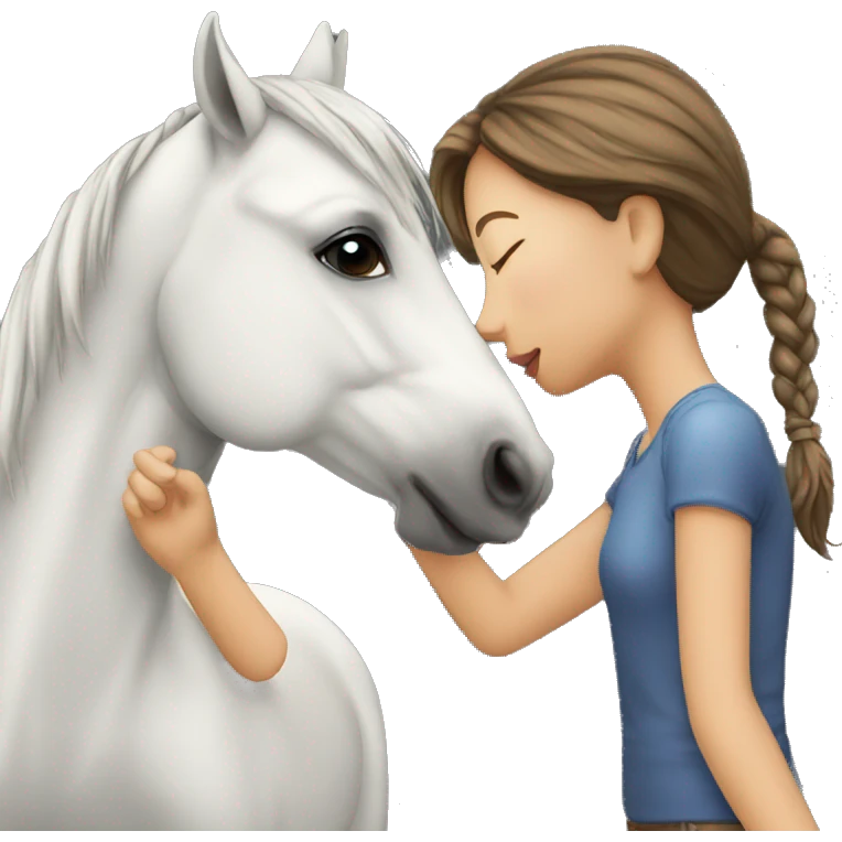 Girl kissing a horse emoji